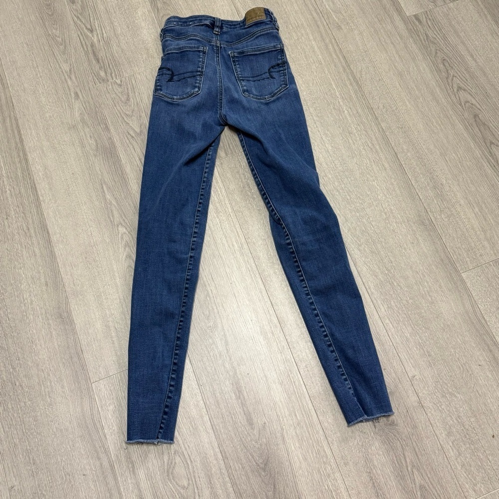 American Eagle Outfitters Super Hi-Rise Jegging Crop Blue Jeans - Picture 8 of 11